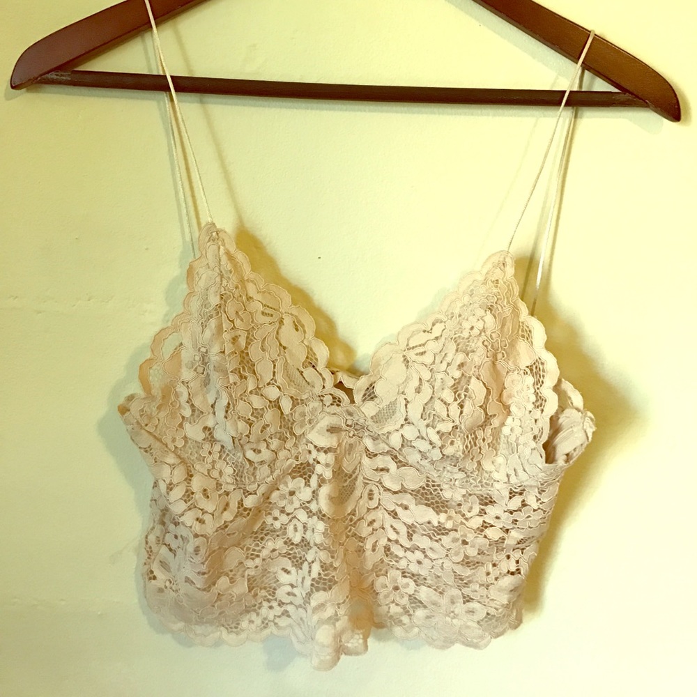 Zara Woman Studio lace crop bra top - M -