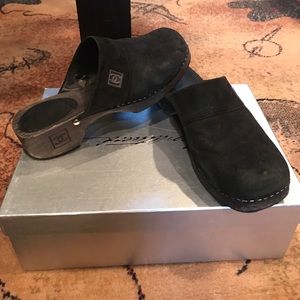 Chanel black clogs