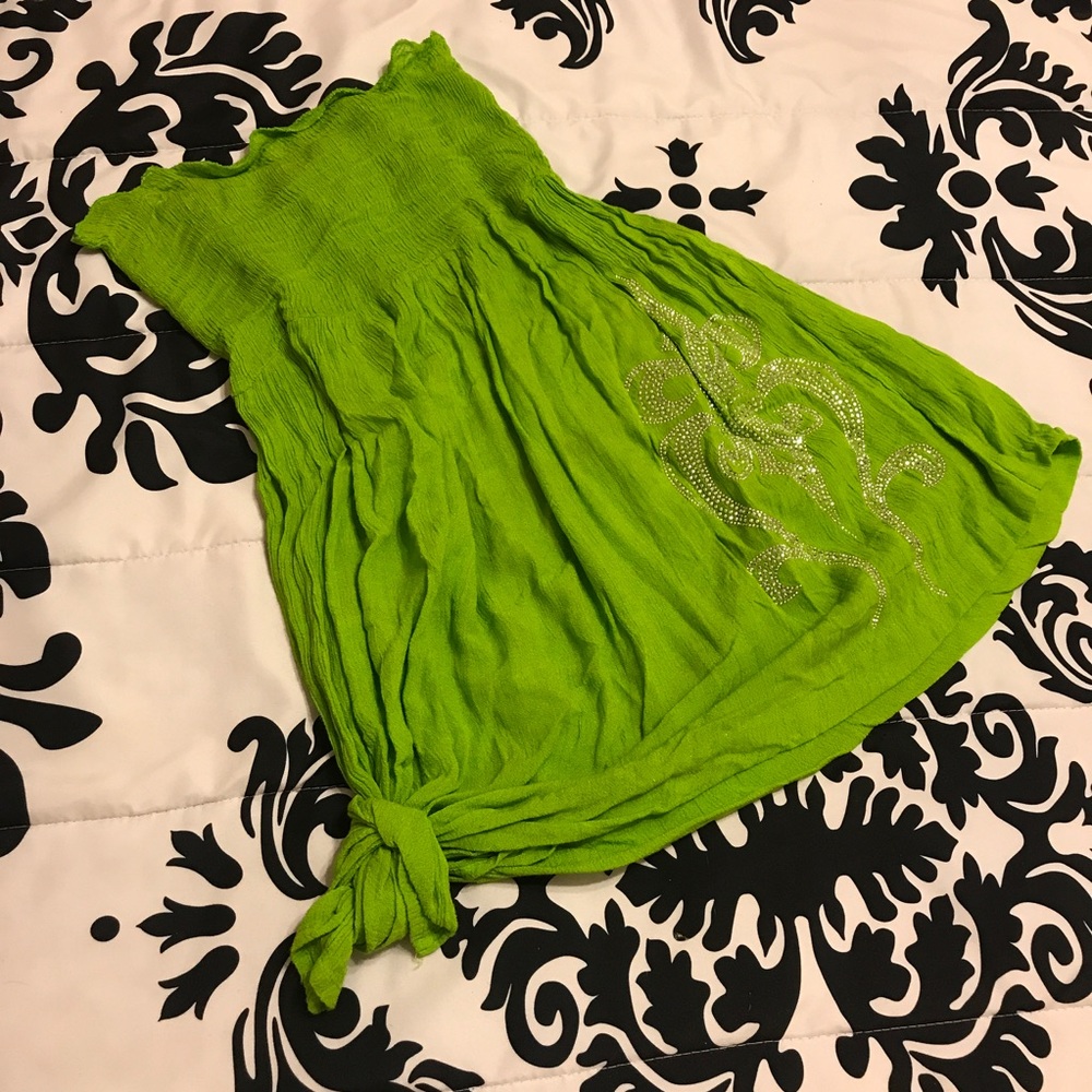 Lime Green Strapless Summer Dress