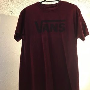 Mens dark red tee vans