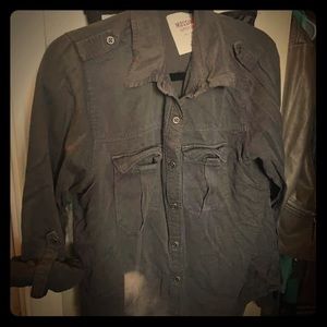 Mossimo button up vintage military style top