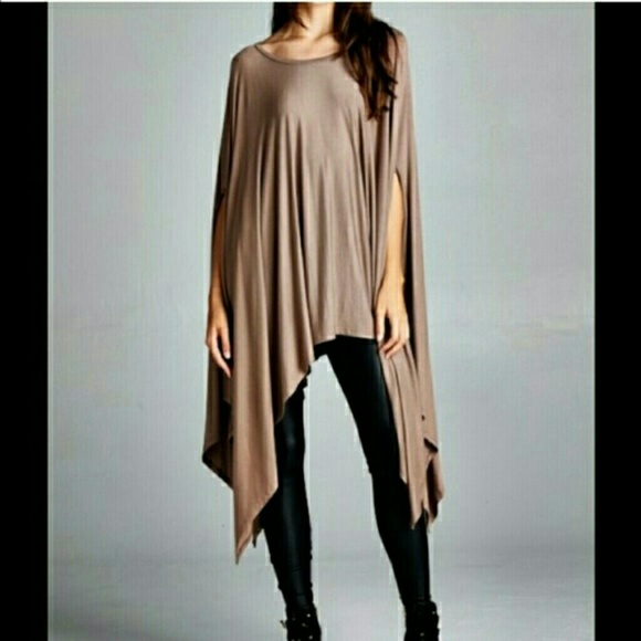 Sold out! Sleeveless Solid Loose Top/Poncho/Dress - Picture 2 of 2