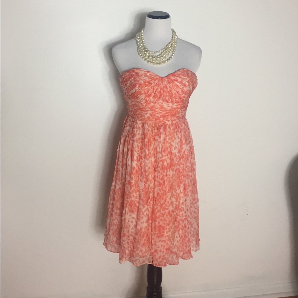 Jcrew chiffon strapless dress