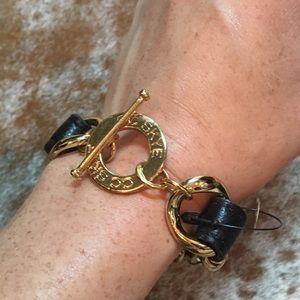 CC SKYE Woven Leather and chain bracelet