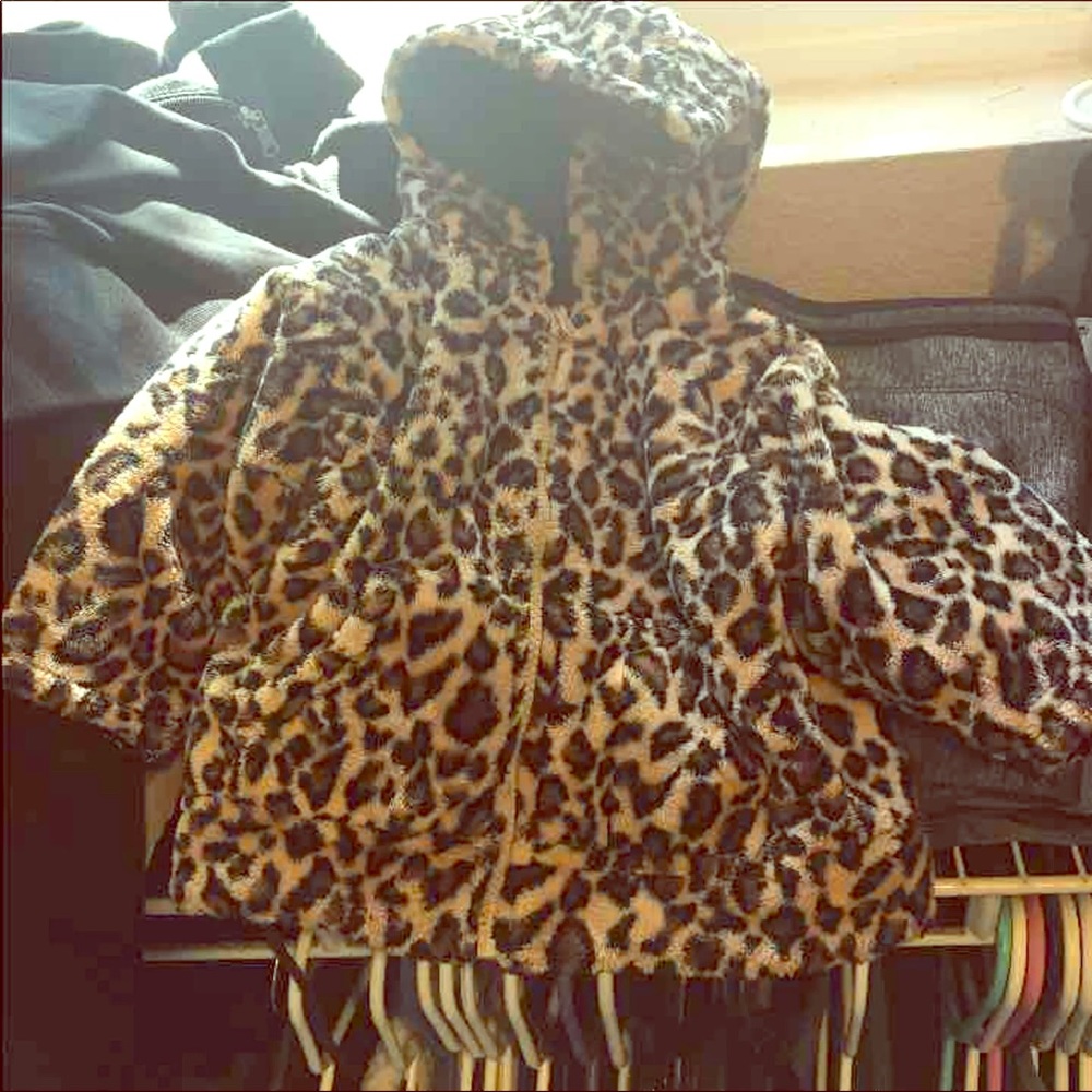 Baby girl Cheetah fleece zip up jacket 12 months