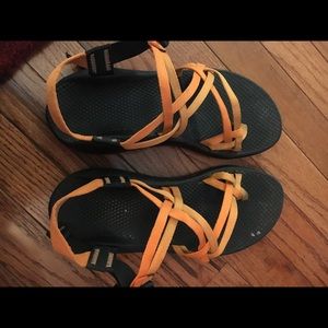 Orange Chaco double strap with toe size 9 women