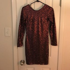 Burgundy sequin dress