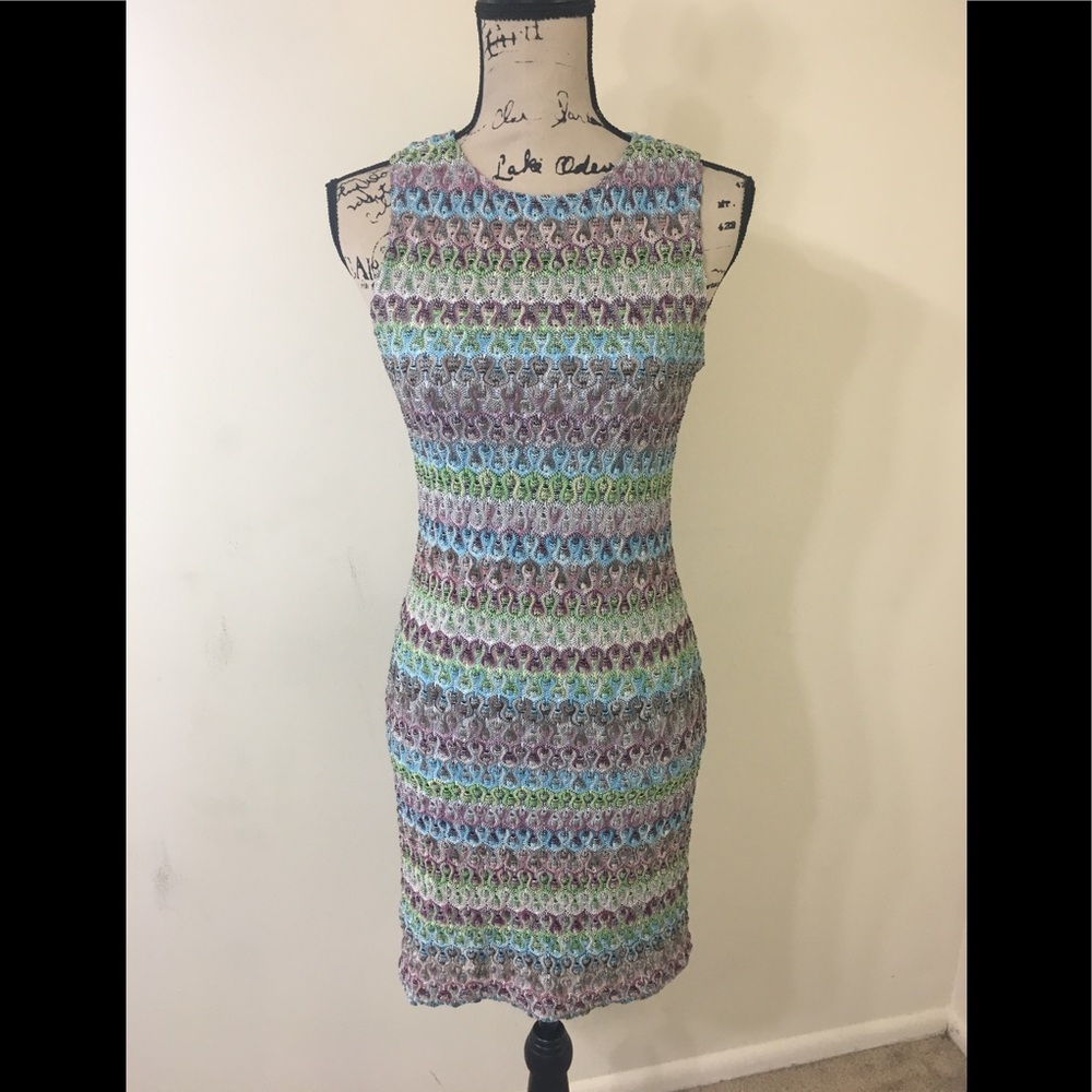 Vintage 90s Multicolored Bodycon Dress