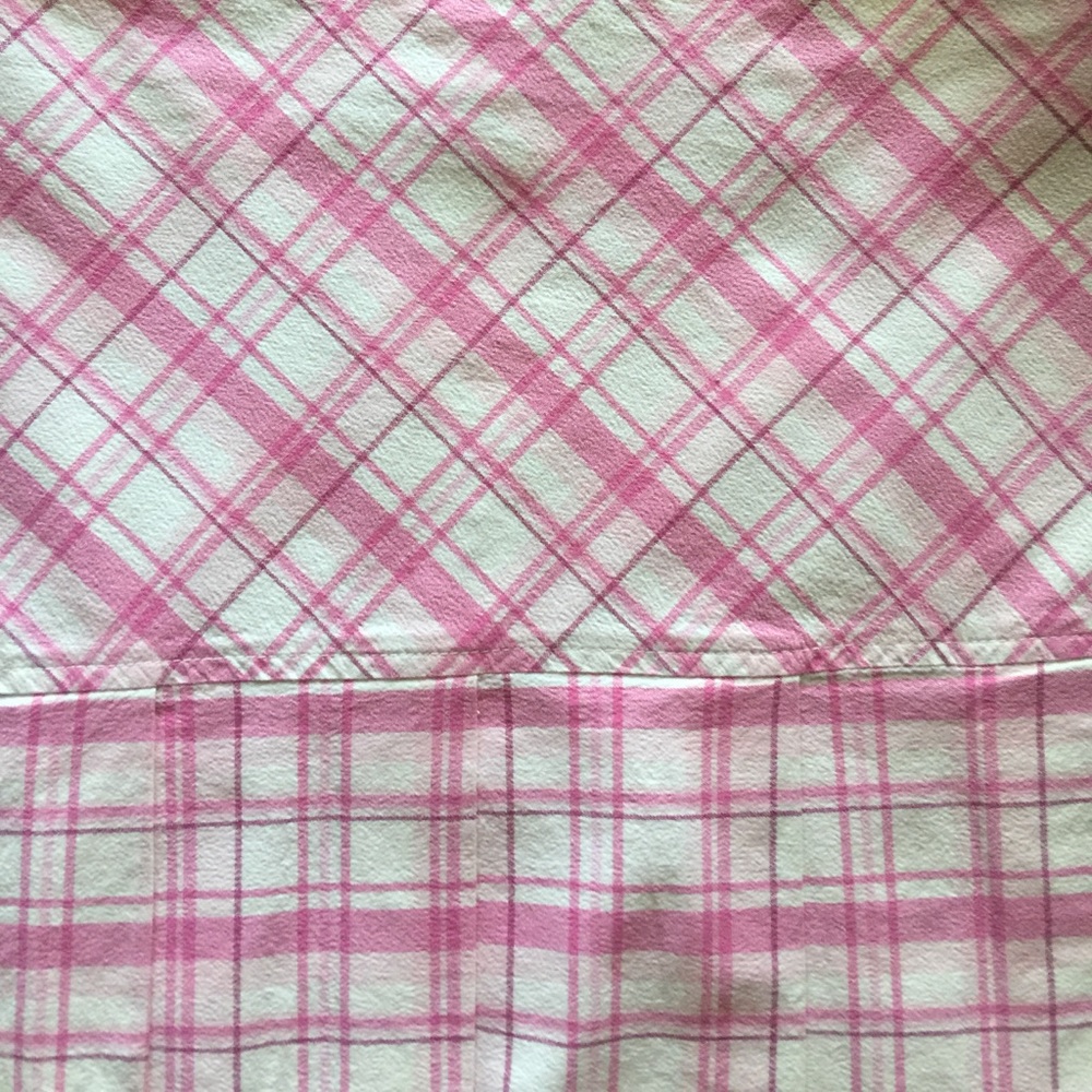 Pink and White Plaid Textile