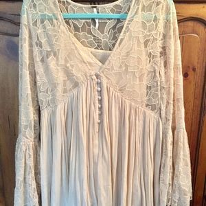 Free People Cream Lace Dress