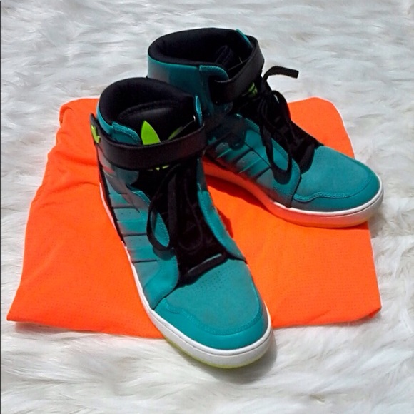 adidas Other - ADIDAS AQUA BLUE & NEON GREEN SNEAKERS SIZE 12