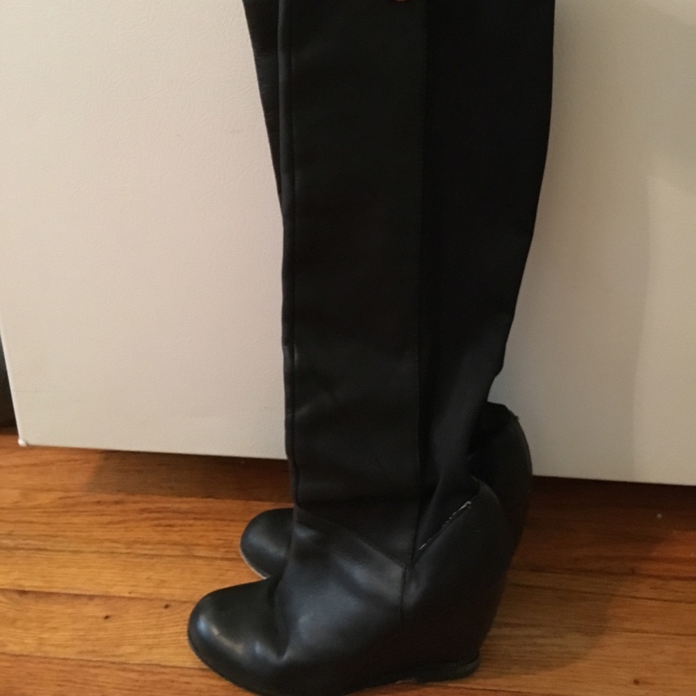 knee high wedge boots