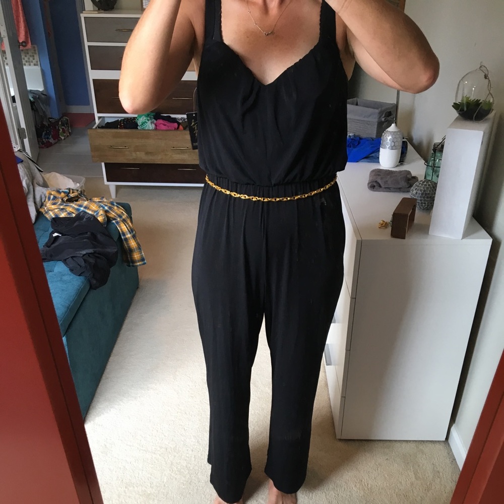 Black belted romper