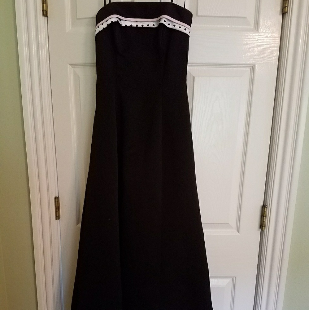 Black and polkadot floor length dress!