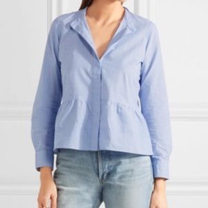 Madewell 100% Cotton Peplum Button Up Shirt