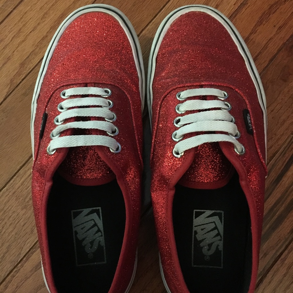 Red glitter vans size 8.5 women