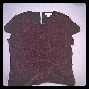 Dark red and black shirt/blouse