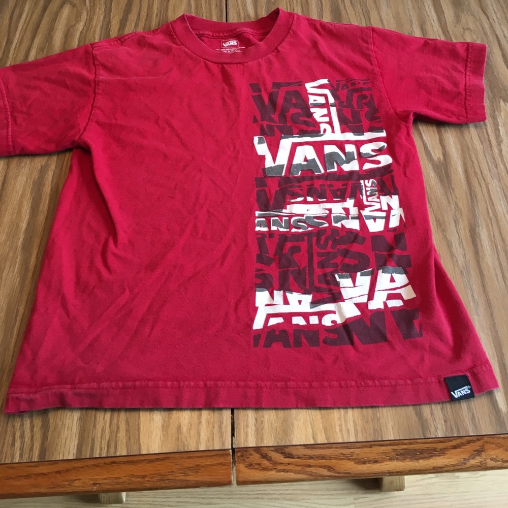Vans red  T shirt boy size M EUC
