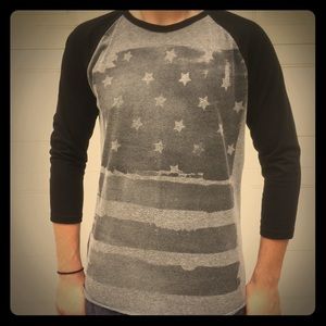 Faded Stars and Stripes baseball T-shirt