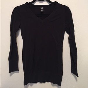 Fine-Knit V-Neck Sweater