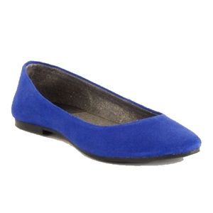 Blue suede flats