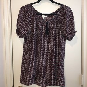 Joie Owl Short Sleeve Blouse