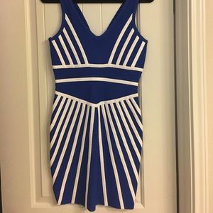 NWT Blue & White stripped Bebe Dress