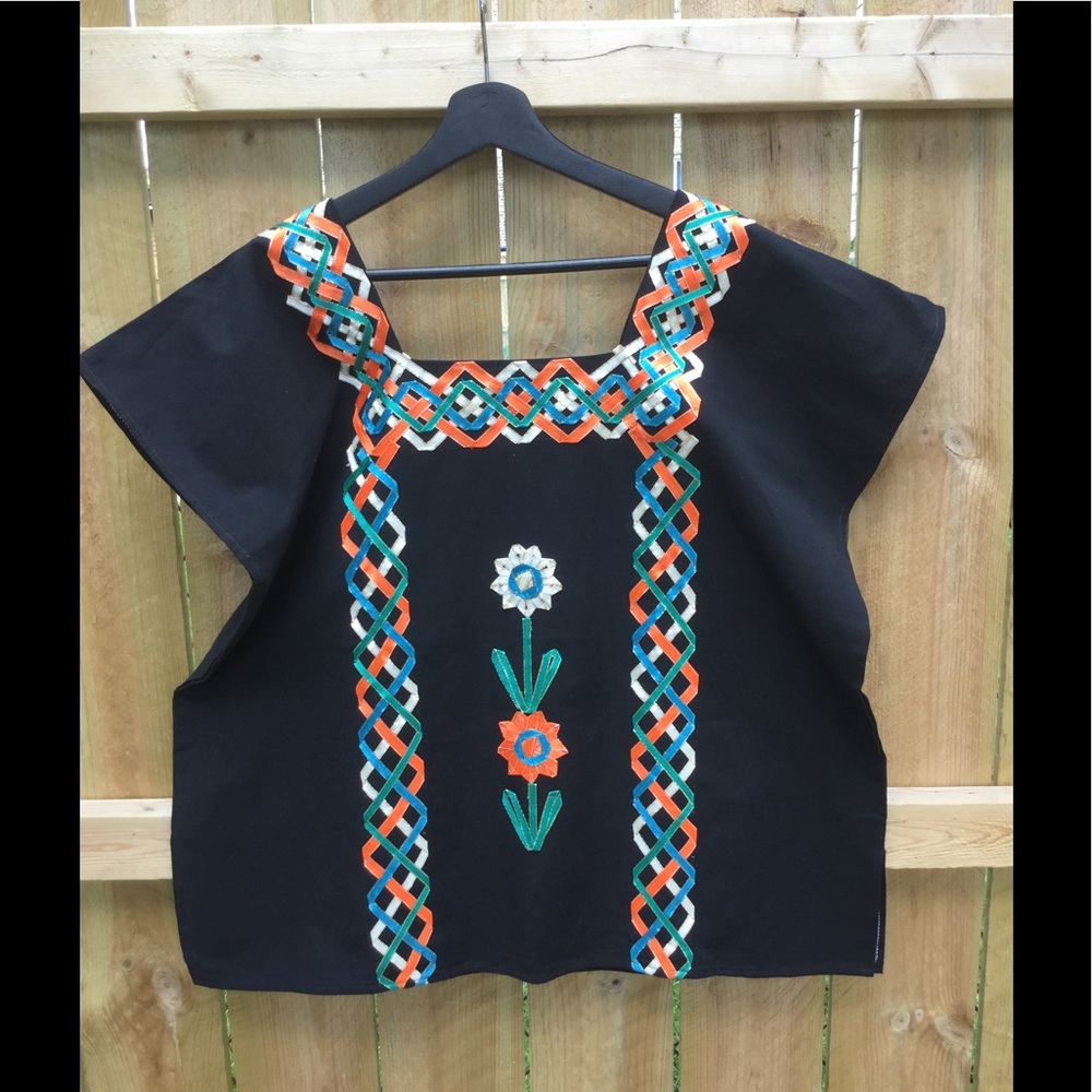 Mexican machine sewed ribbon top