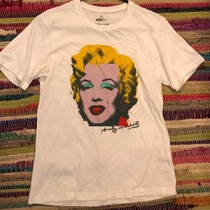 White T-shirt with Andy Warhol's "Marilyn"
