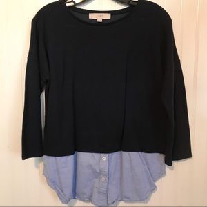 Ann Taylor Loft navy blouse