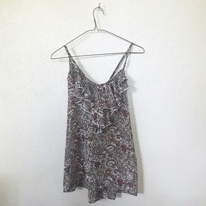 Windsor Patterned Top with Ruffle