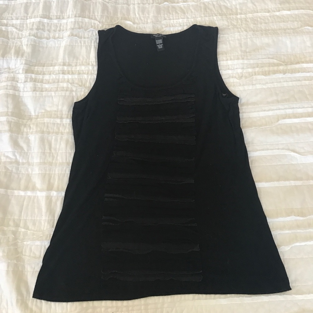 Black Ruffle Tank Top
