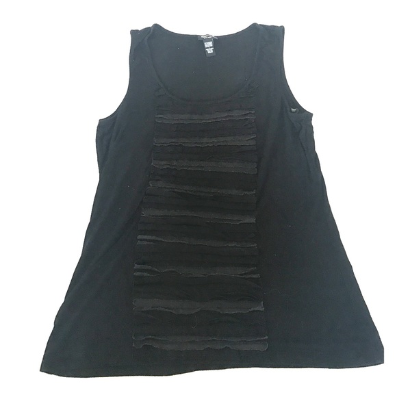 Black Ruffle Tank Top - Picture 2 of 4