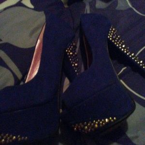 A pair of blue heels