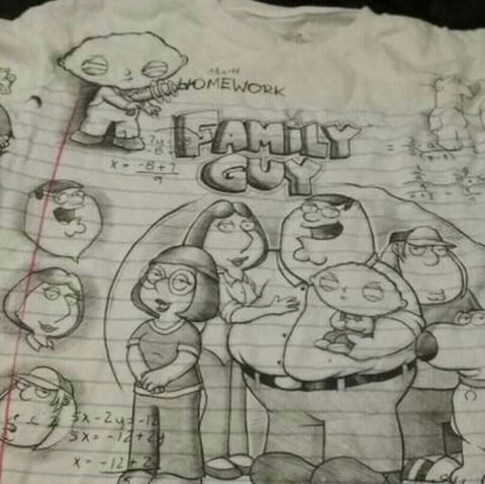 Pencil sketch Family guy that shirt