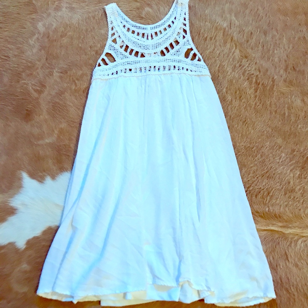 White Crochet tunic top!