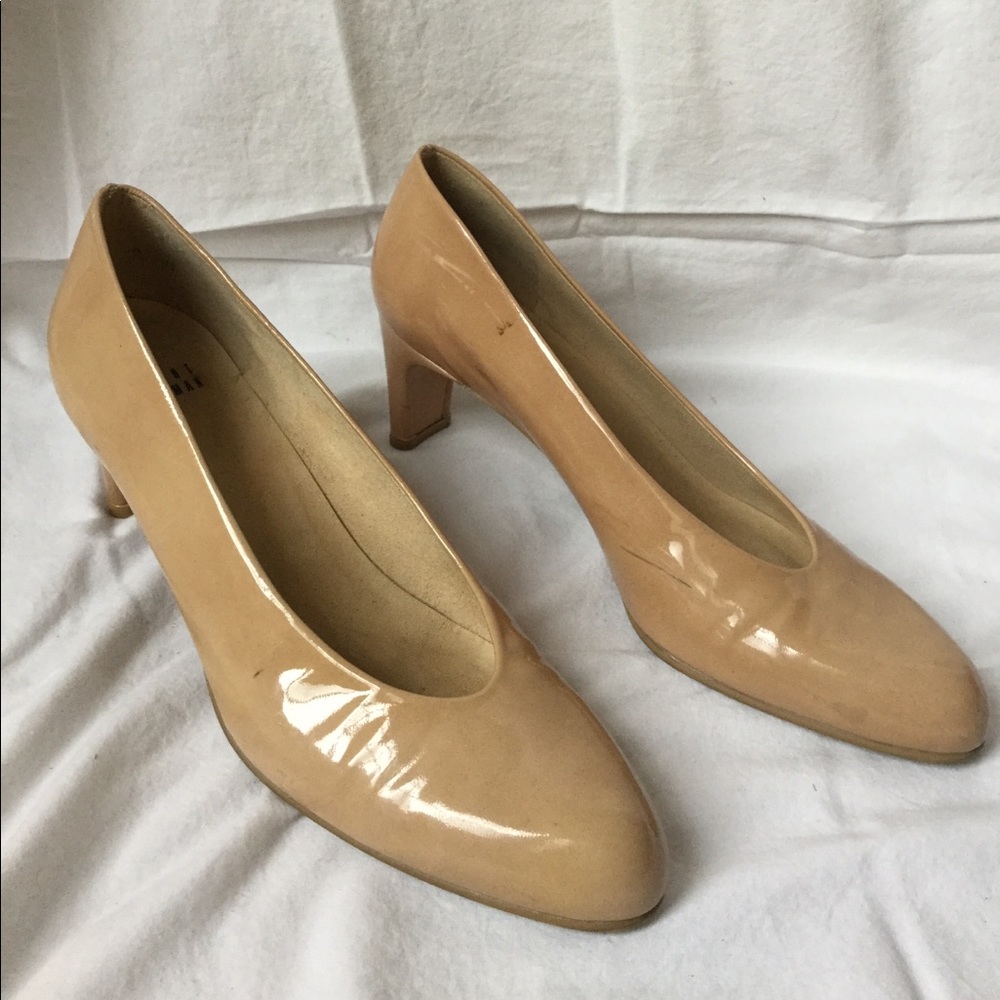 Stuart Weitzman Nude "Moody" Patent Heels