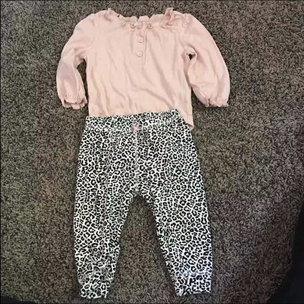 Baby girl 6-12 months baby pink cheetah outfit