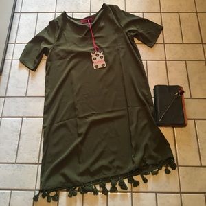BOOHOO Dress Olive Green SIZE 10
