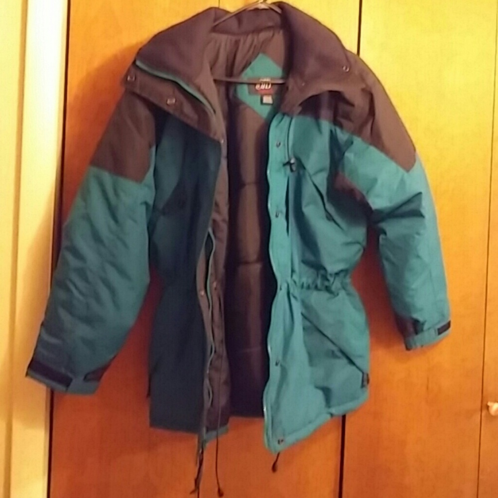 New Women's turquoise and black winter coat
