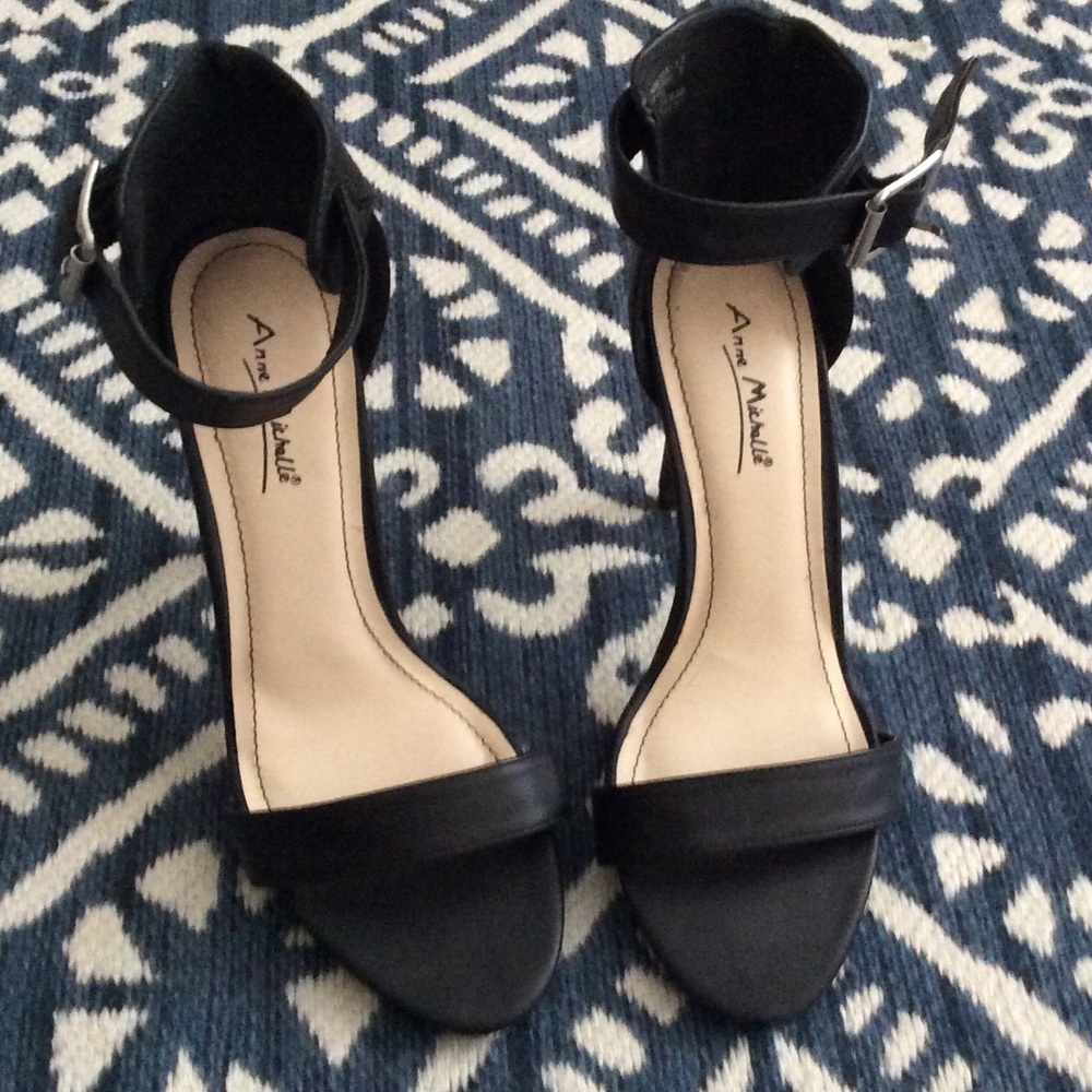 Black ankle strap heels