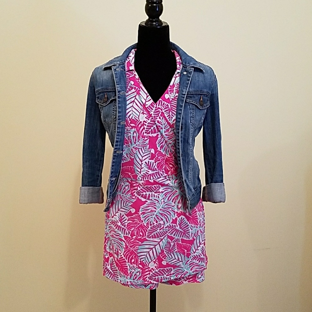 Leaf print wrap tie romper NWT