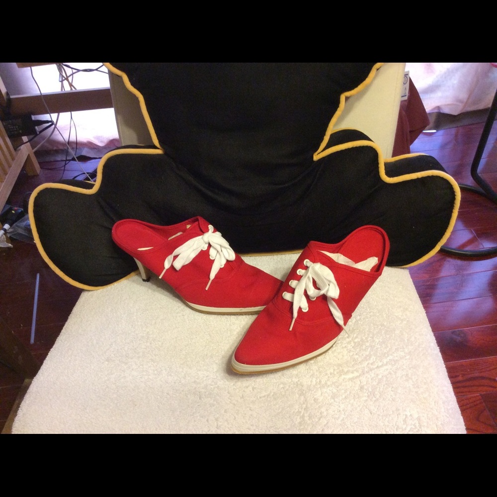 Red canvas shoe