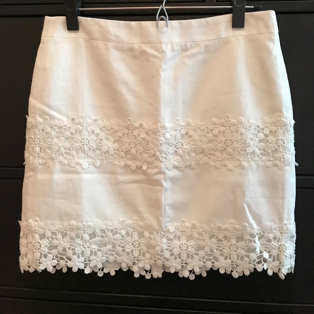J. Crew Lace Mini Skirt in Scalloped Floral