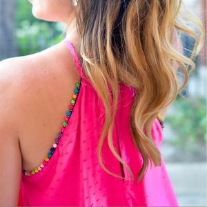 High Neck Pom Pom Tank