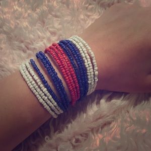 Red White & Blue beaded bracelets