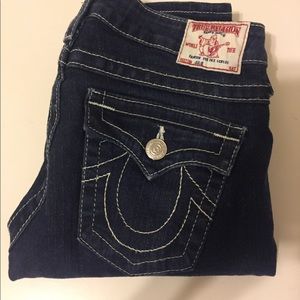 True Religion dark wash Julie jeans. Worn twice.