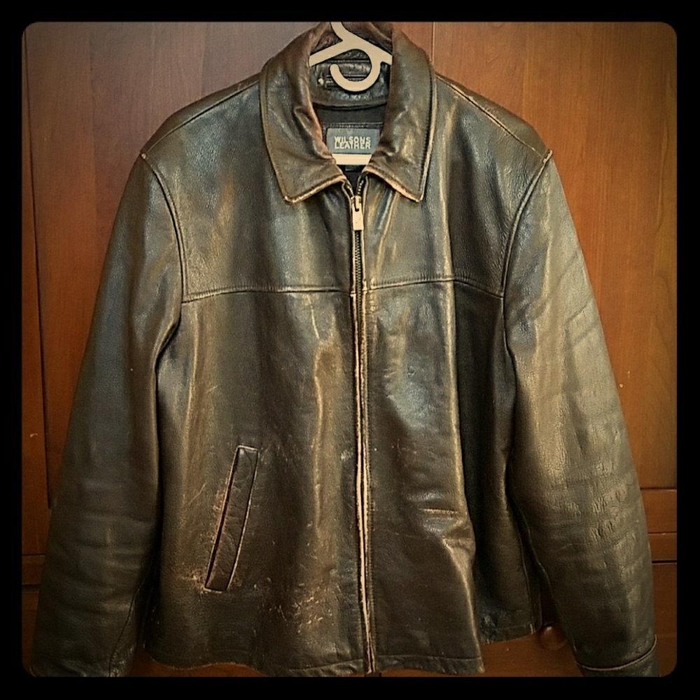 Men's Leather Bomber Jacket