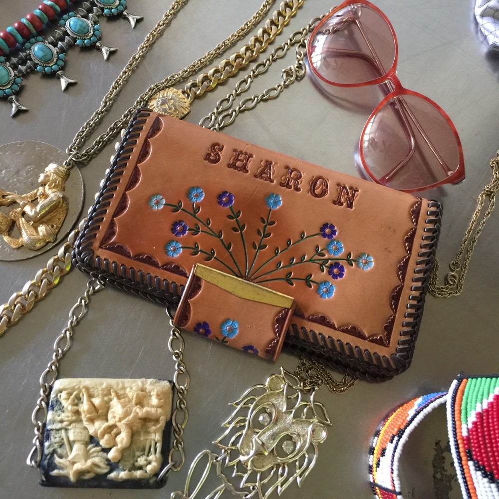 70's Tooled leather Wallet "Sharon"
