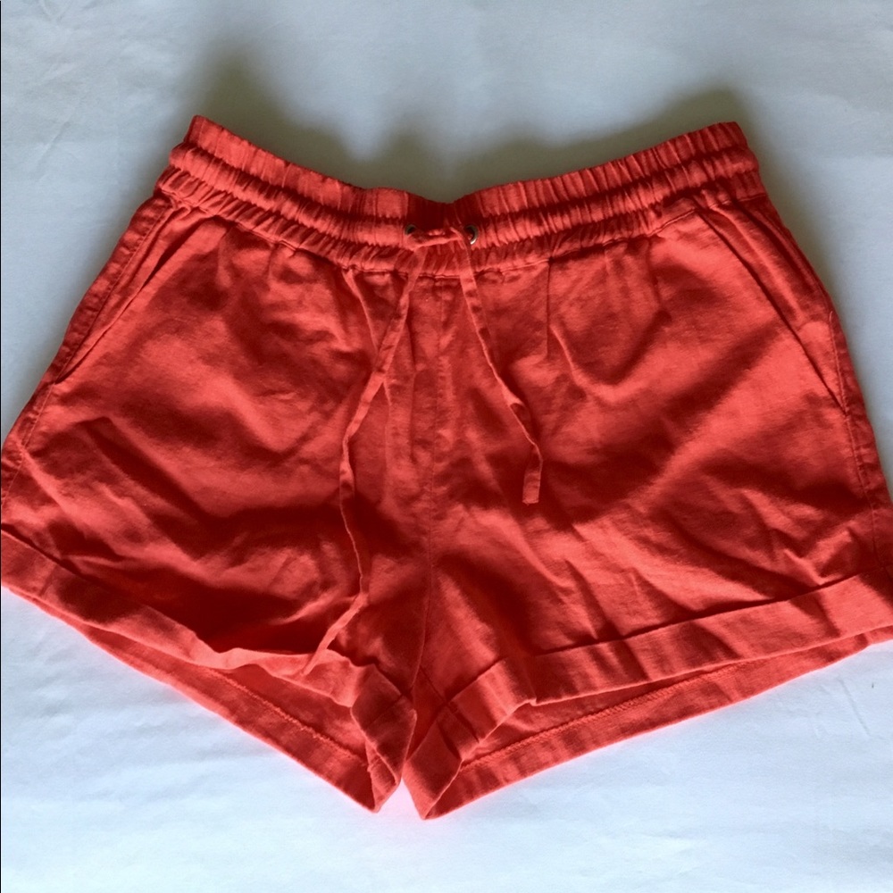 Red High-Waisted Shorts
